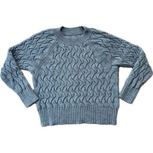 Gap Fisherman's Sweater Women's Size M Marked Navy Cotton Preppy Cable Knit